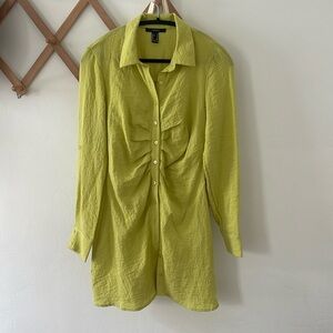 Linen cinched mini dress